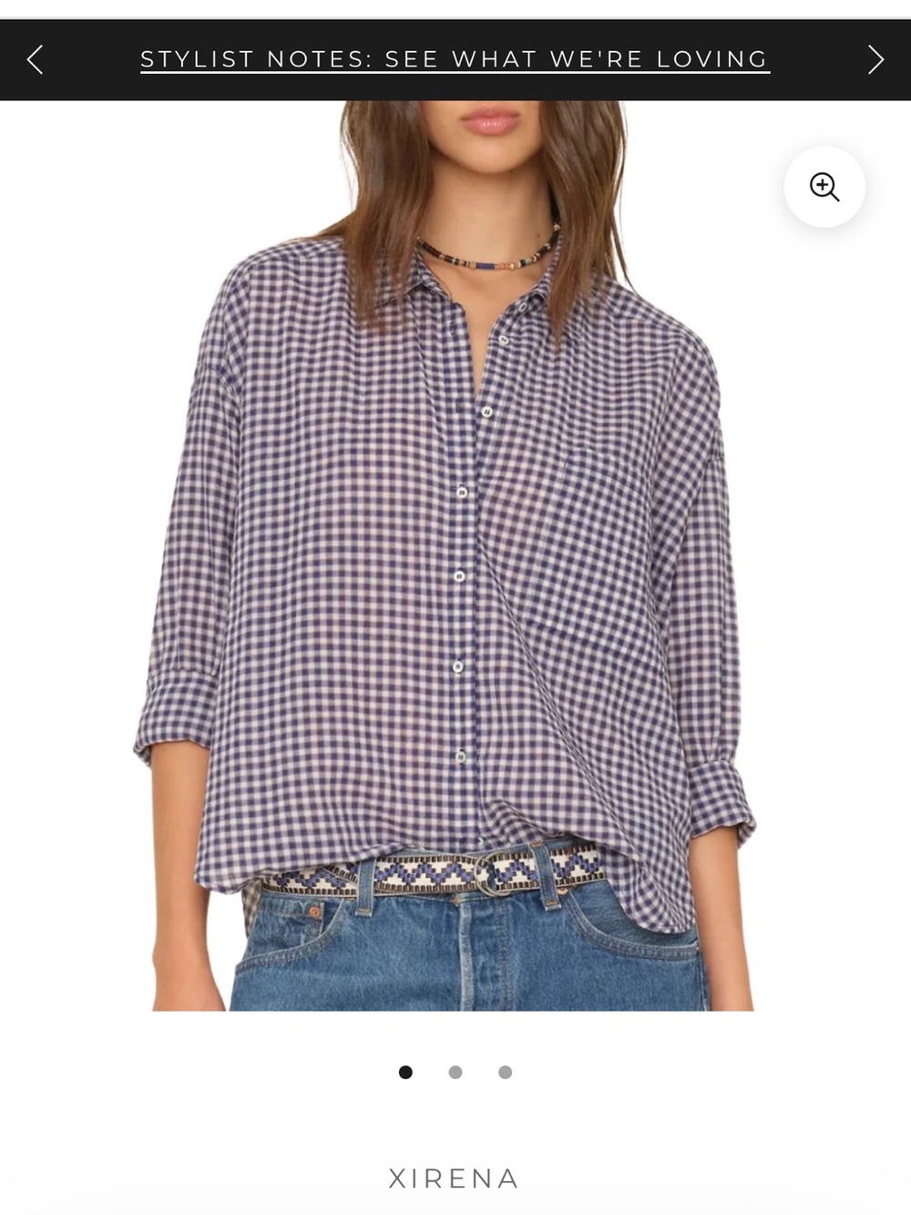 XiRENA Jordy Blue and White Gingham Button-Down